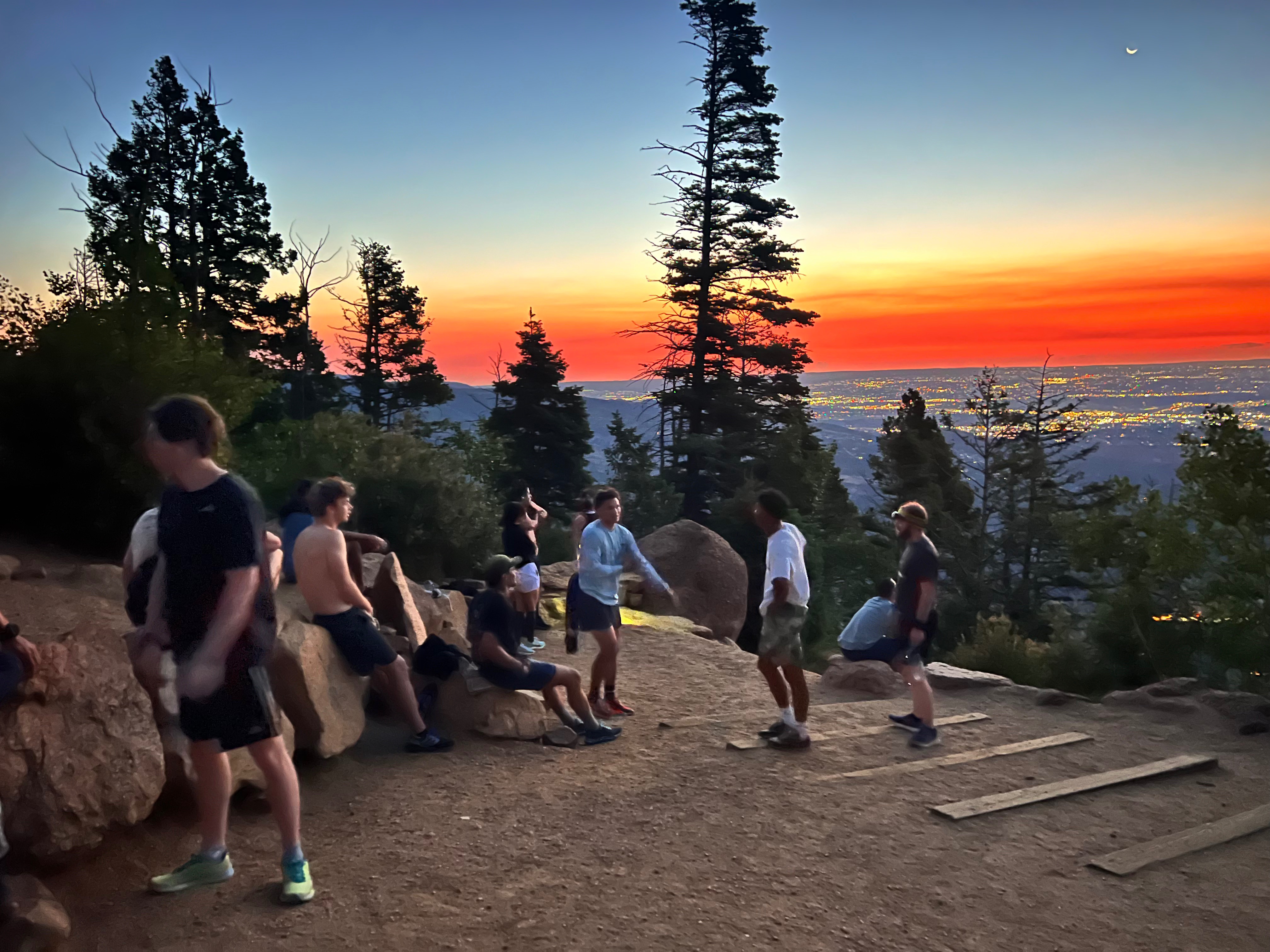 Abide Project group at sunset overlooking Colorado Springs